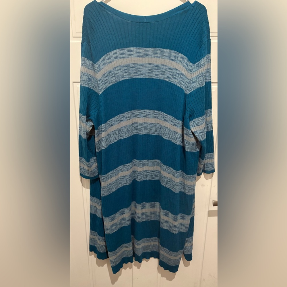 Lane Bryant 22/24 Duster Sweater (aqua/teal tones) - Picture 2 of 4
